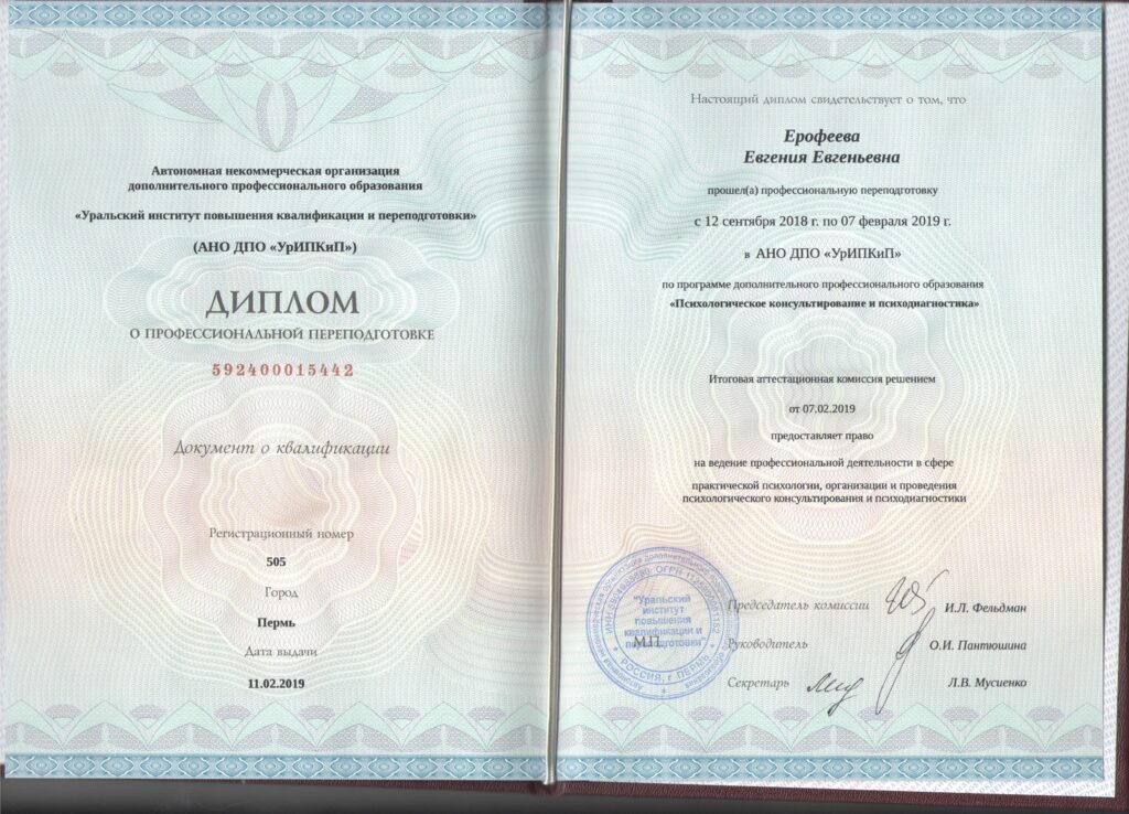 Диплом: Ерофеева Евгения